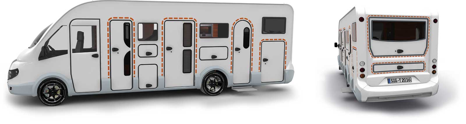 Locking and entry convenience for RVs recreational vehicles, caravans and mobile homes